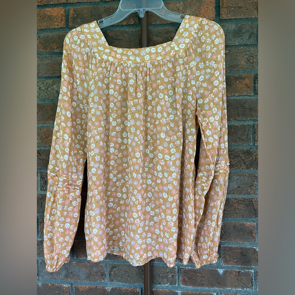 LC Lauren Conrad Floral Blouse - Orange and Pink